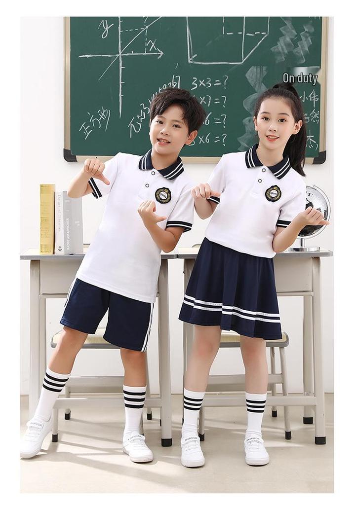 2023 Summer Short Sleeve T-shirt School Uniform Set for Junior & High School Students - Boys & Girls Two-piece Sports Class Uniform