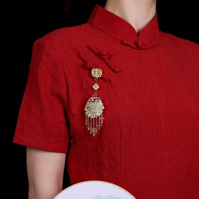 Qiongyu Design Chinese Cheongsam Press Buckle Pendant Jade Pendant Chinese Style Retro Court Hanfu Accessories Women