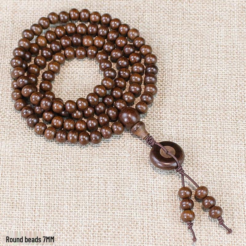 Wooden Sandalwood Buddhist Bead Bracelets - 108 Beads, Unisex Jewelry for Couples