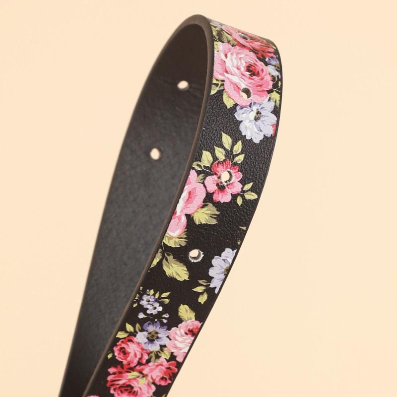 A Simple and Casual Belt with A Pin Buckle On The Lips and A Trendy Printed Fashion Strap, 2.4cm
