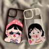 Funny Boy Cute Girl Couple Phone Case For iPhone 16 15 14 Pro MAX 12 13 12 XS SE2 XR 7 8Plus INS Korea Anime Clear Hard Cover