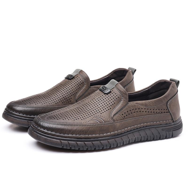 

Мужская обувь лето дышащая тренд для вождения мужская повседневная кожаная обувь мужская мягкая кожа мягкая подошва для среднего возраста отец папа обувь 44