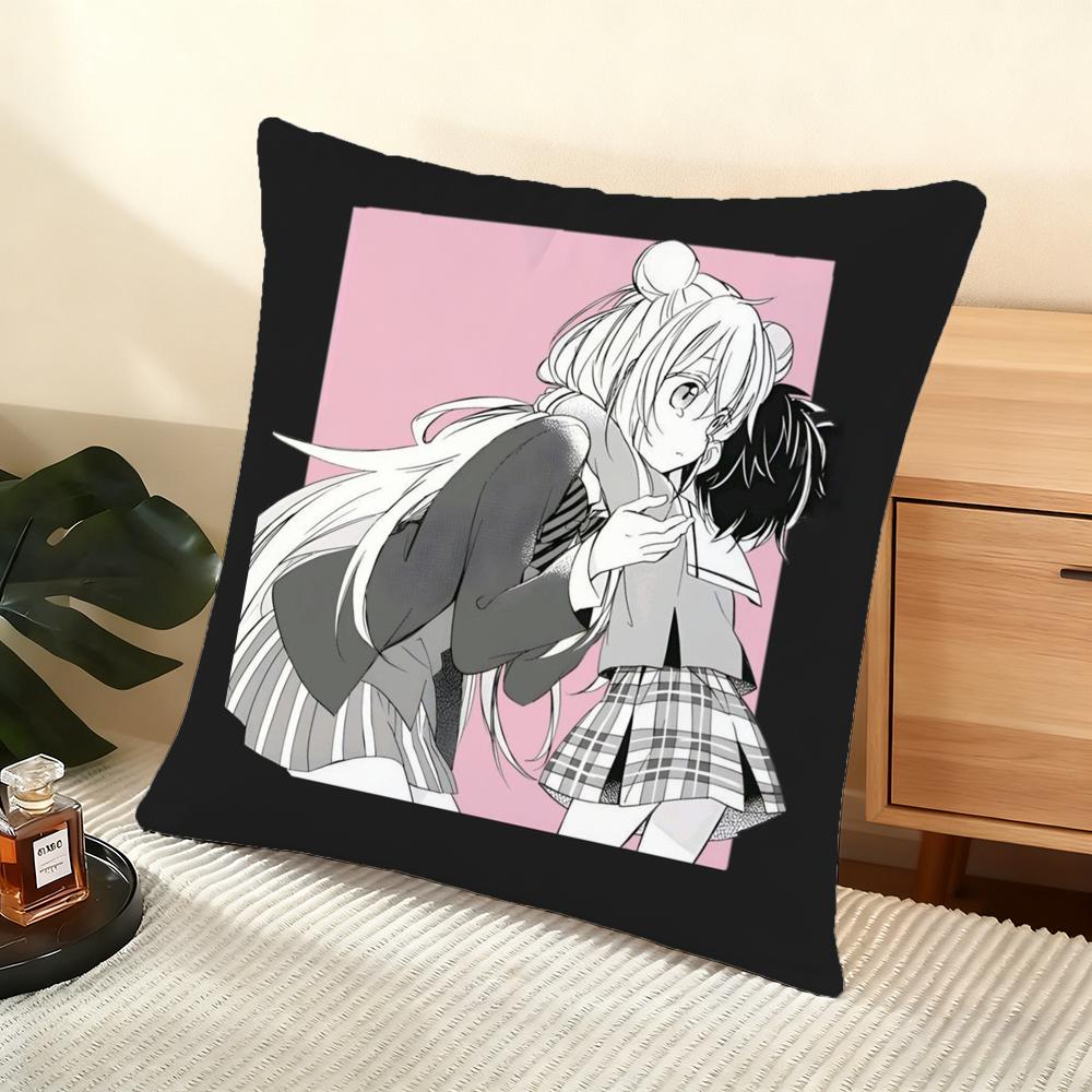 H-Happy S-Sugar Life Cushion Cover Soft Short Plush Pillow Cover Smooth Cozy Texture Aesthetic Cushion Case Home Decor