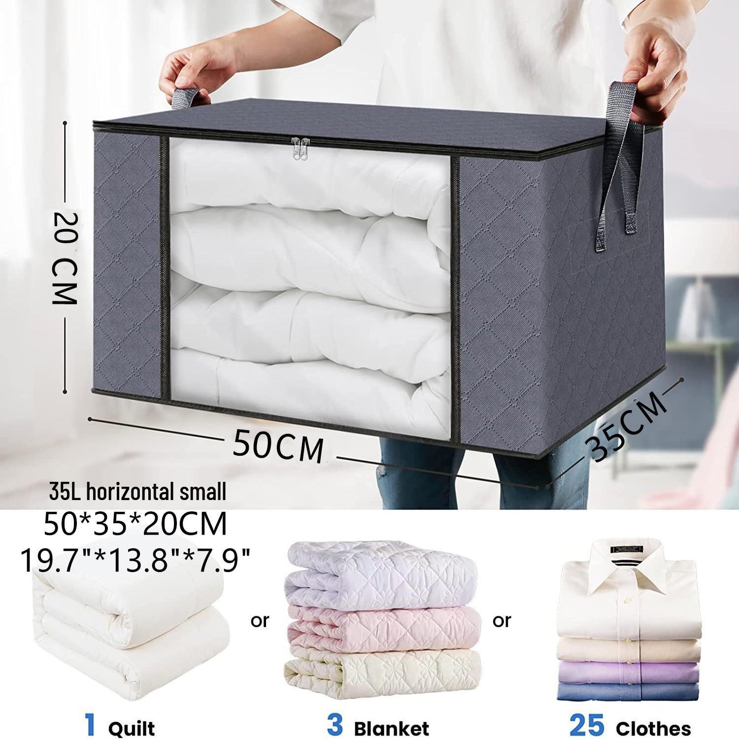 

Large Capacity Cotton Quilt Storage Bag with Transparent Window - Ideal for Clothes & Household Items