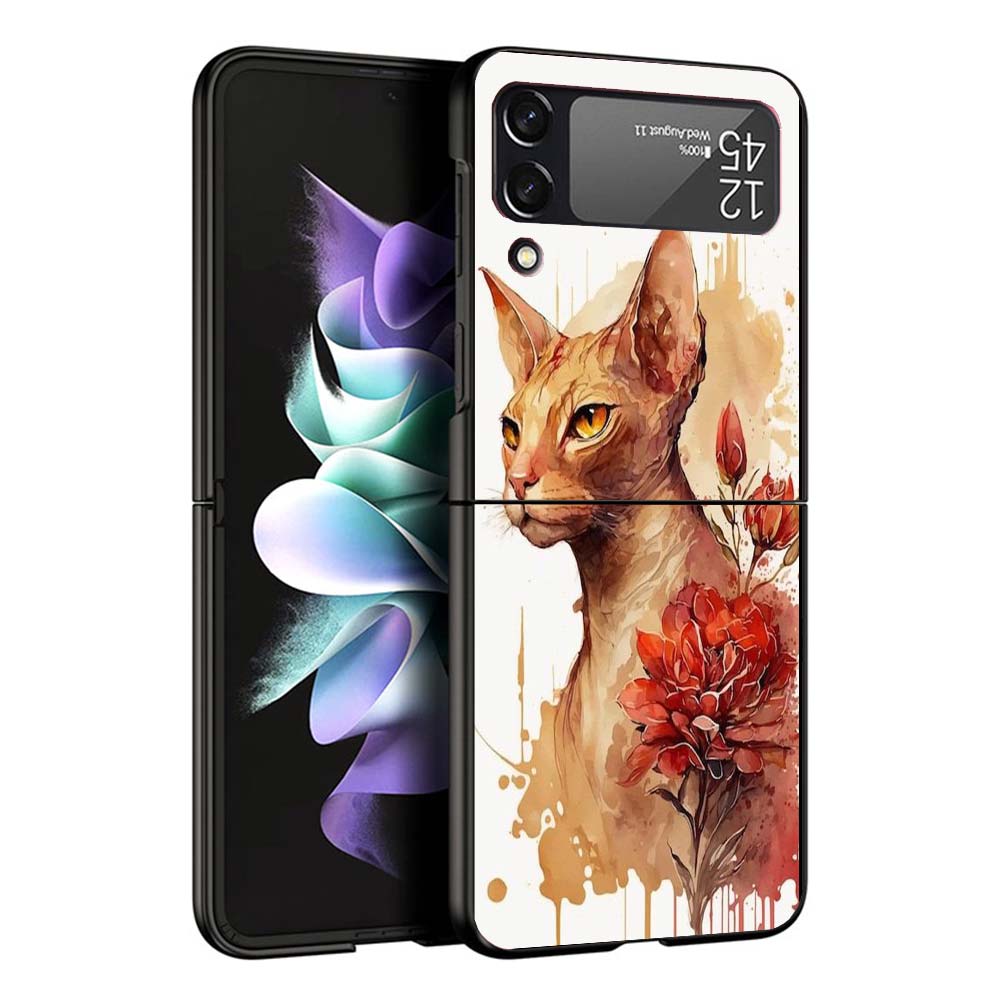 Lavaza Sphynx Sphinx Cat Cases For Samsung Galaxy Z Flip 4 5 6 7 3 Z Flip7 Flip6 Flip4 Flip5 Flip3 5G Hard Shockproof Fundas Cov