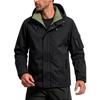 Men's Windproof Hiking Jacket with Hood Long Sleeve Zip Front Outdoor Coat for and Hiking