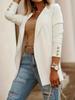 Women Solid Color Lapel Suit Jacket Autumn Winter Office Leisure Fashion Blazer