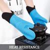 Double Layer Baking Gloves Heat-Resistant Silicone Gloves With Cotton Kitchen Oven Mitts Microwave Glove Non-Slip Pot Holders