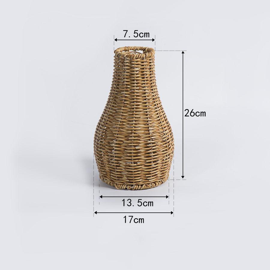 

Имитация плетения из ротанга Ваза для цветов в деревенском стиле Контейнеры для цветочной композиции Контейнер для сухих цветов Украшение для дома в гостиной