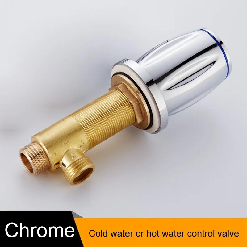 BAKALA Robinet de baignoire en laiton chromé avec robinet de contrôle d'eau chaude et froide, mitigeur de baignoire et douche, ensemble de 3 pièces avec interrupteur