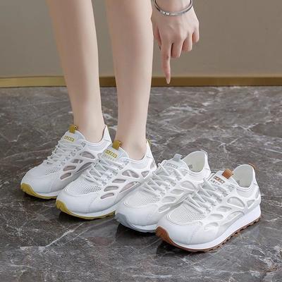 Summer Women's Shoes 2025 New Soft Sole Lightweight Mesh Breathable Versatile Casual Ultra-thin Comfortable White Shoes Trend
