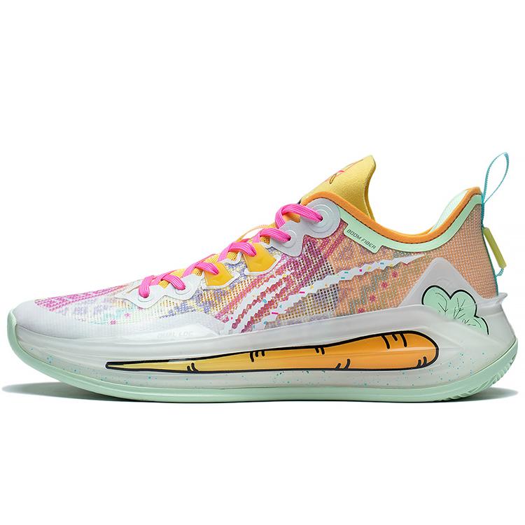 

Новые мужские баскетбольные кроссовки LINING Liren 3 V2 с низким верхом, бело-оранжево-зеленые ABAT073-1 41.5