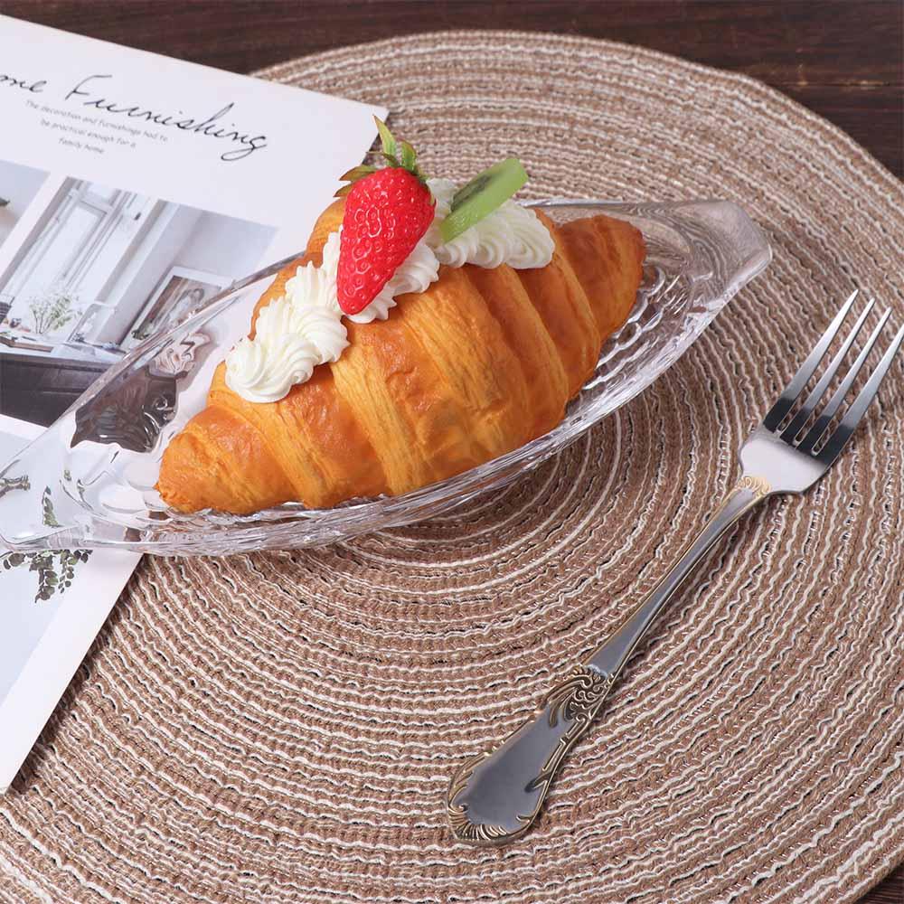 2pcs Transparent Boat Shaped Ice Cream Bowl Large Size Salad Serving Bowl Dessert Plate  Hotels