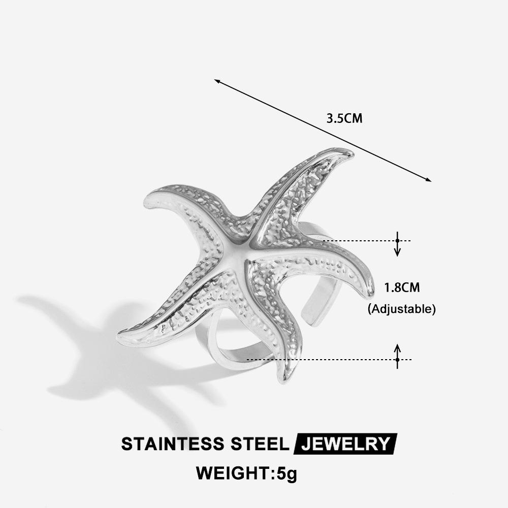 

Vintage Ocean Style Starfish Pinky Ring - 18K Gold Plated Stainless Steel