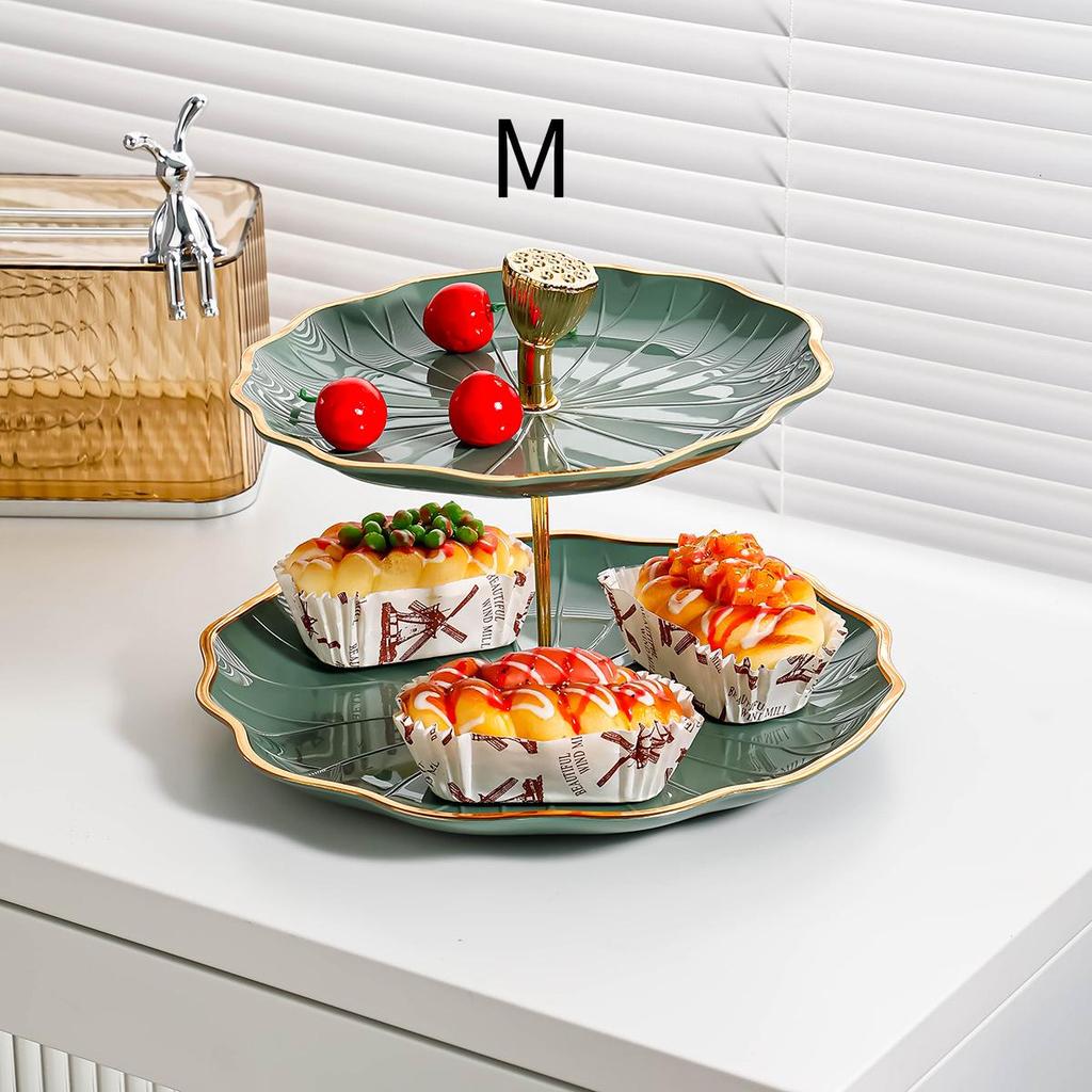 Double-Layer Skewer & Fruit Plate: Cake Stand and Pastry Tray for Afternoon Tea, Large & Small Sizes