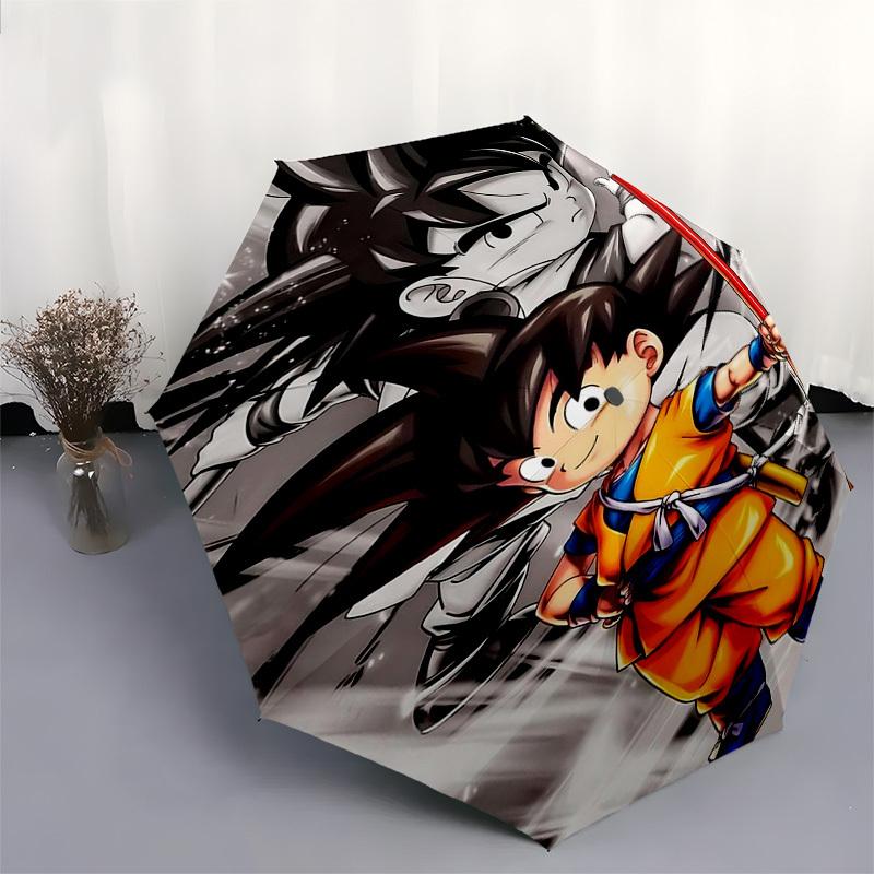 1pc Dragon Ball Z Goku Umbrella Automatic Open Close Portable 3-Fold Design 8 Bone Iron Frame Outdoor Umbrella Perfect Gift for Fans, Travelers, Daily