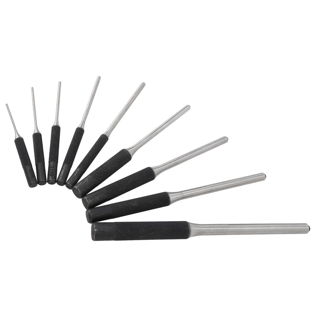 9pcs Roll Pin Punch Set Hardened Steel Removing Pin Punch Tool with Red Storage Pouch For Watch Repair Jewelry Craft