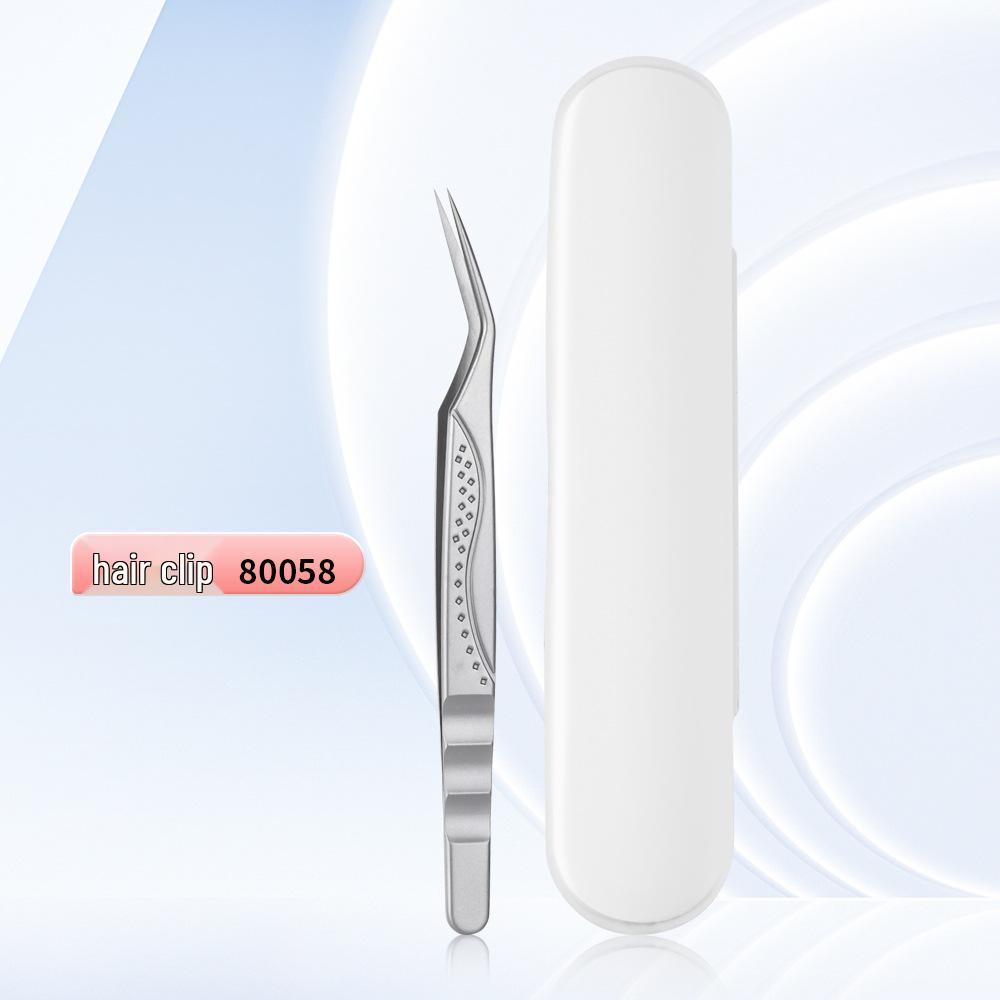 Stainless Steel Curved & Straight Tip Tweezers for Eyelash Grafting & Blackhead Removal