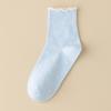 Black Fungus Lace Socks for Women, Spring and Autumn Style, Pile Socks, Cotton Socks, Summer Polka Dot Roll, Boneless Mid-calf Socks