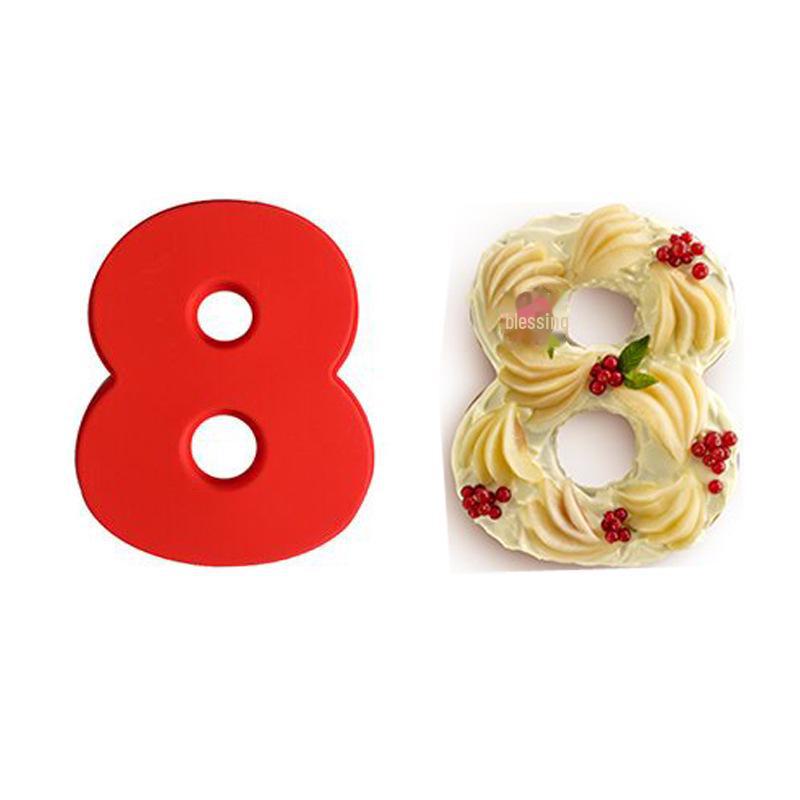 4-inch Cartoon Silicone Mold for Mousse, Chiffon Cakes & Desserts - Arabic Numbers