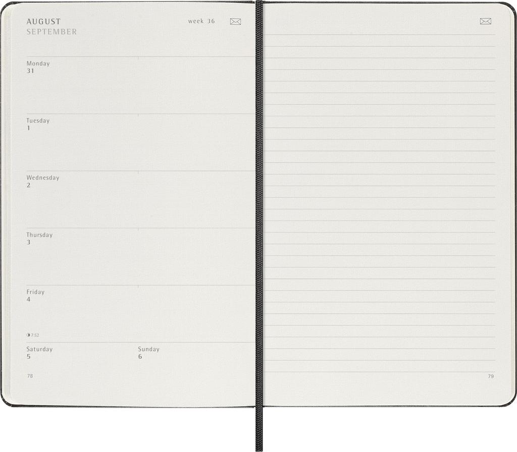 Moleskine 2026 Smart Diary, 12-Month Weekly Planner, January Start, Hardcover, Large (13cm X 21cm), Black, SMDHB12WN3Y26