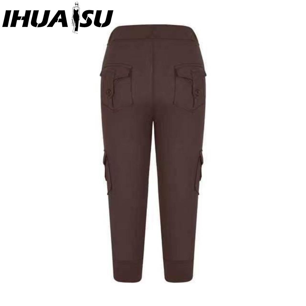 

IHUASU Women s Fashion Casual Solid Color Print Pants & Capris XXL