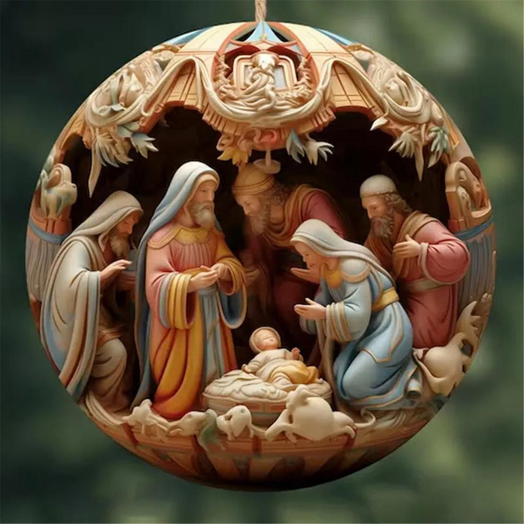 Christmas Decorations Ornament Festive Holiday Christmas Tree Hanging Pendant Nativity Scene Ornaments for Newborns