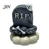 Collectible Halloween Figures Spooky Figurine, Small Resin Rotating Ghost Skull Pumpkin Gravestone Decorative Centerpieces Statue, Tabletop