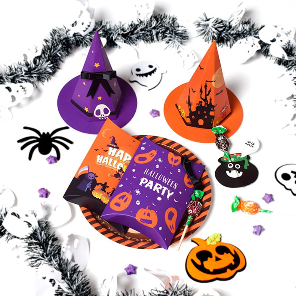 10PCS Halloween Candy House Cardboard Boxes Cookies Goodie Bags for Trick or Treat Holiday Halloween Party Decoration