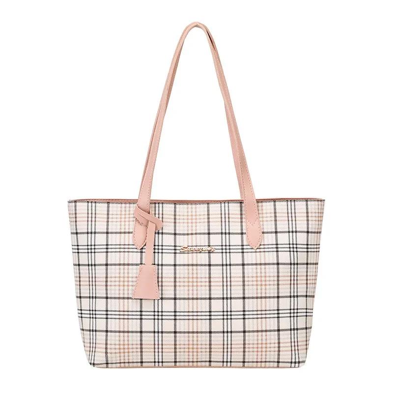Grid Printed Handbag  New Women's Handbag Large Capacity Shoulder Bag Women's Korean Version New Shopping Bag