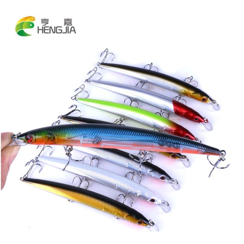 HENGJIA 8ks Nástraha Minnow s 3D očima Háček Bionická Nástraha na Štiku Okouna Rybářský Nástroj