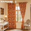1PC NAPEARL Tende Stile Europeo con Stampa Tulipani Arancioni Tenda Totalmente Oscurante per Camera da Letto Soggiorno Finestra Balcone per Arredamento Casa