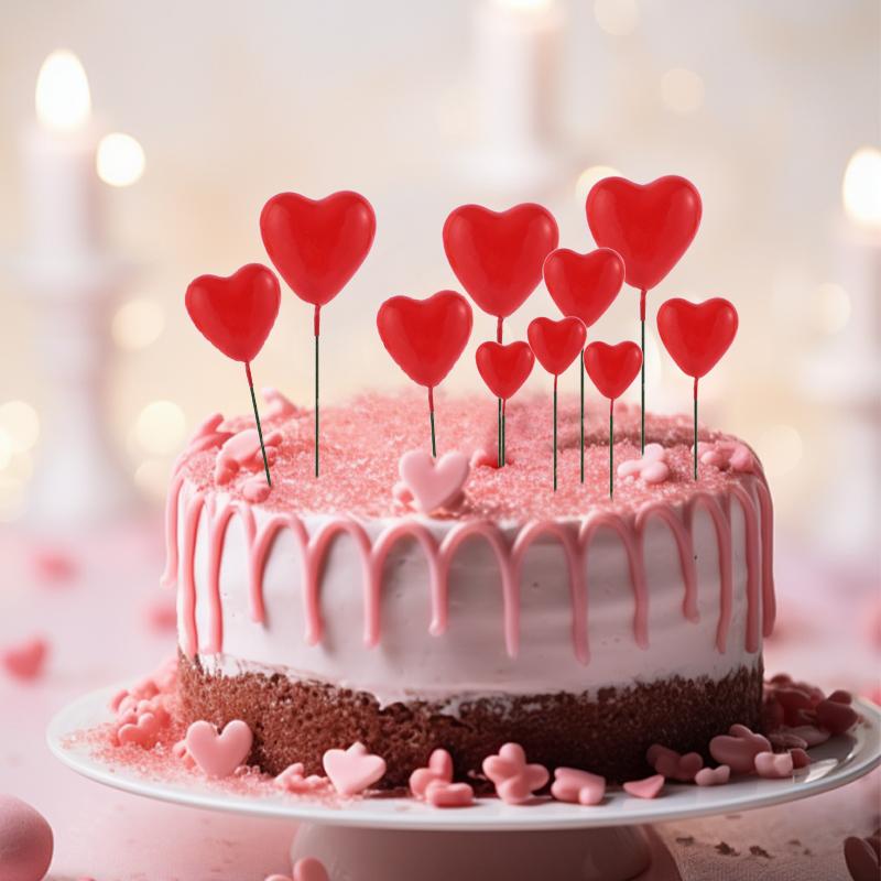 20 Stück 3D Herzform Kuchenaufsatz Mix Größe Liebe Kuchenkugeln Valentinstag Cupcake Flagge Hochzeit Geburtstagsfeier Deko Babyparty