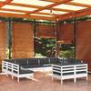 VidaXL Solid Pine Wood Garden Lounge Set 11 Pcs with Cushions Patio Furniture Outdoor Furniture Garden Furniture 3097260