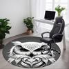1pc Owl Face Artwork Chair Carpet for Office, Round Non-Slip Durable Large Size Office Carpet, Suitable for Office, Beautiful Decoration