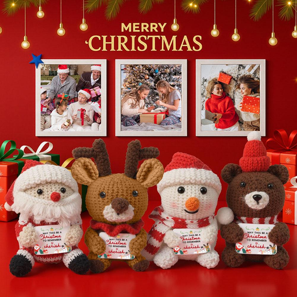 2025 Christmas Crochet Doll Lovely Christmas Crochet Positive Doll Christma Ornaments Emotional Gift