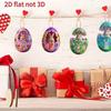 Creative 2D Easter Egg Decoration DIY Party Rabbit Easter Egg Pendant Cartoon Wooden Easter Hanging Ornaments Home Decor