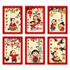 6pcs Oil Painting Style Chinese New Year Red Envelopes Traditional Red Pocket  Lunar New Year Gifts