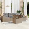 VidaXL Garden Lounge Set with Cushions 6 Pcs Beige Braided Resin 3275289