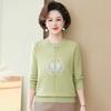 Mom's autumn clothes new knitted sweater top long-sleeved medium and old women's clothing autumn bottoming sweater