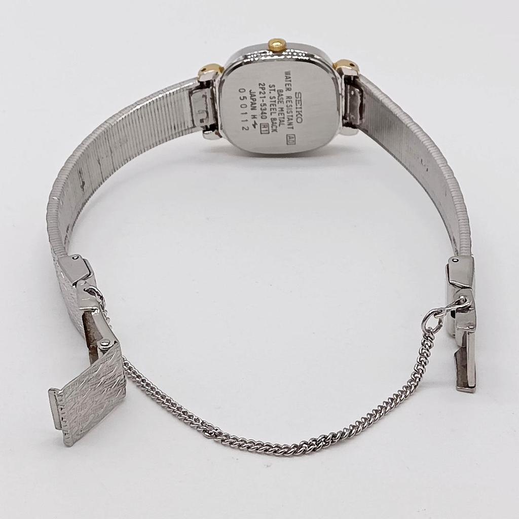 [USED] 372 Free Shipping Battery Replaced SEIKO Square Face Watch