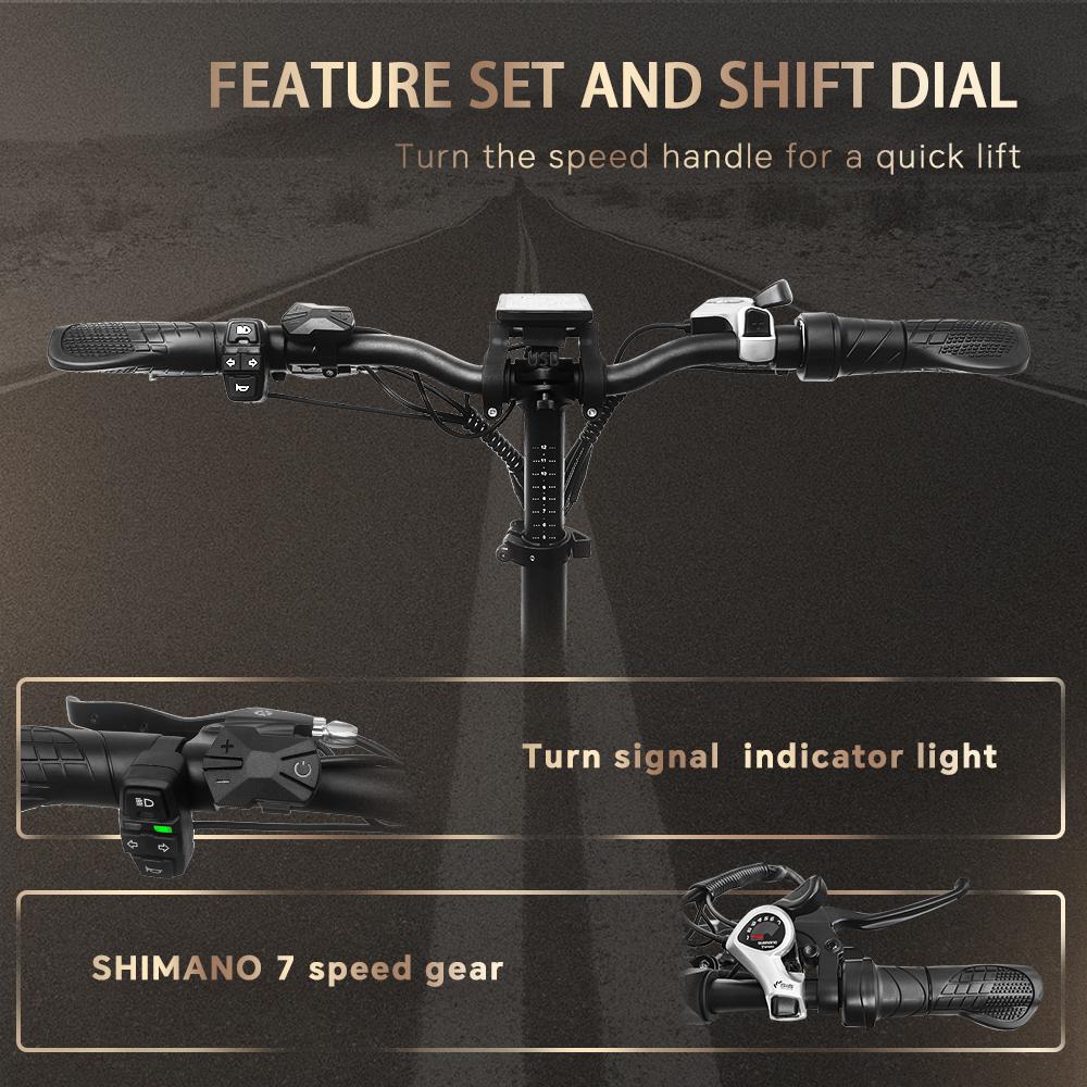 DRVETION CT20 Składany Rower Elektryczny 20*4.0" Grube Opony 750W Silnik 48V 10AH/15AH/20AH Bateria 45km/h Maksymalna Prędkość Hamulec Tarczowy Shimano 7-biegowy