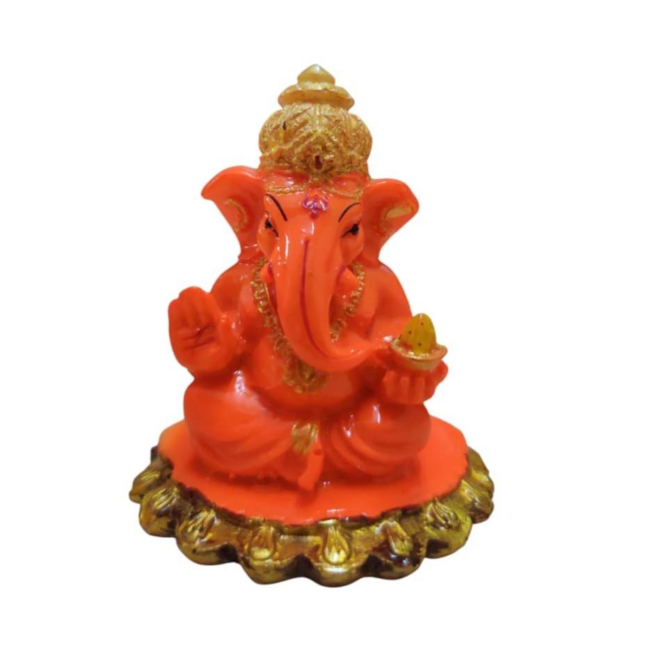 @ Lord Ganesha Idol In Orange Color Ideal For Car Dashboard 80Gm Zr-7030-60%Off