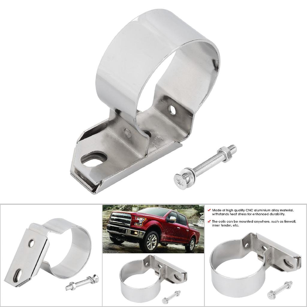 Metal Ignition Coil Mount Bracket Fit for Ford Mustang F150(ChromE Plated Silver)
