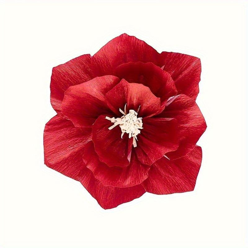 

12pcs/3pcs Handcrafted Crepe Paper Flower Set - Realistic Wall Decor for Weddings Christmas New Year decorations & Birthdays