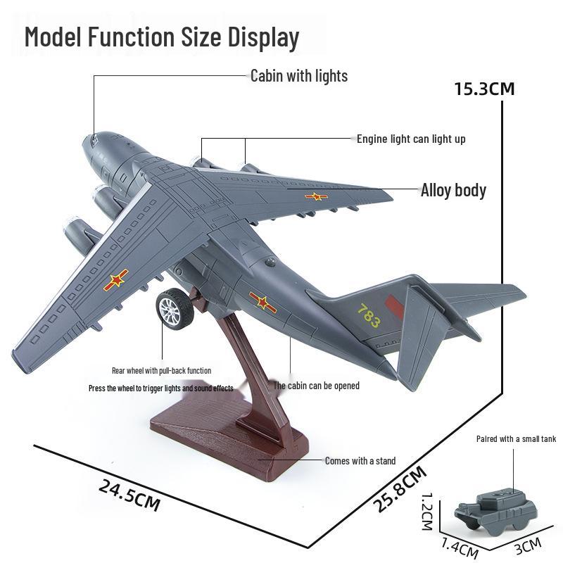 Meisheng LZ09 Sound & Light Pull-back Alloy Fighter Jet Toy for Kids