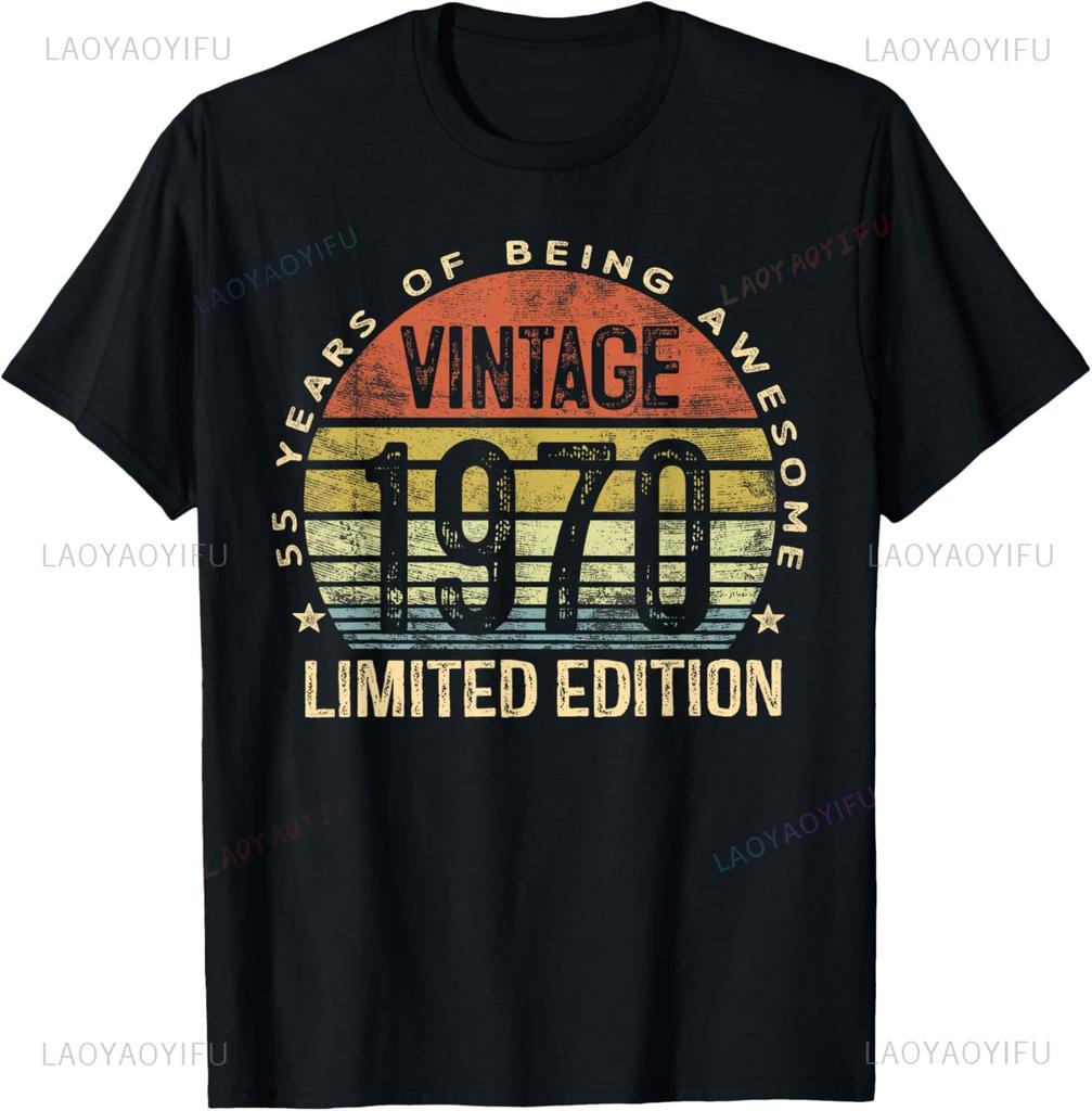 55 Years Old Gifts Vintage 1970 Music Cassette 55th Birthday T-Shirt Unisex Summer Streetwear Tops Casual Camiseta Hombre