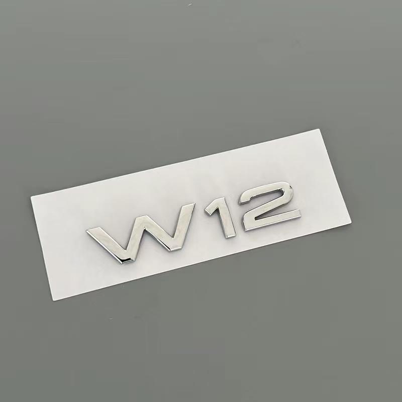 Dla Chrome Litery Logo W12 Naklejka Błotnik Samochodowy Bagażnik Odznaka Dla Audi A8 D3 S8 A8L Q7 Emblemat W12 Naklejka Akcesoria