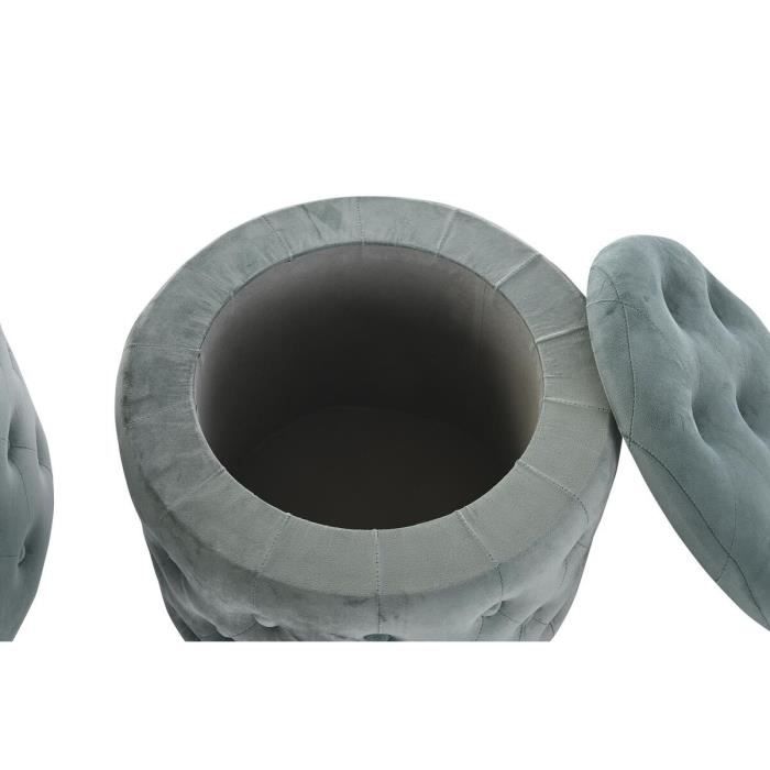 Repose-pied - MDF - Polyester - Vert naturel - 70 x 70 x 42 cm