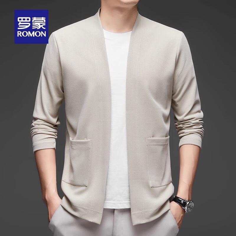 Romon Men's Business Casual Knitted Cardigan Jacket